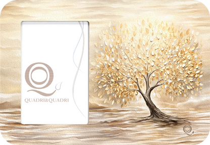 Portafoto in legno Quadri&Quadri materico con bordi stuccati bianchi e retro laccato bianco ALBERO DELLA VITA