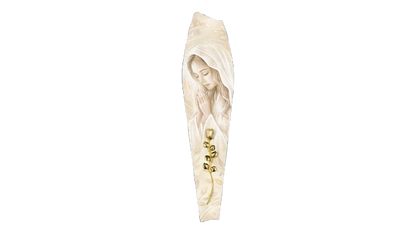 Pannello in legno materico Quadri&Quadri con rosa removibile e bordo oro Madonna