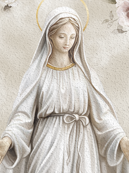 Pannello in legno materico Quadri&Quadri con bordo oro Madonna
