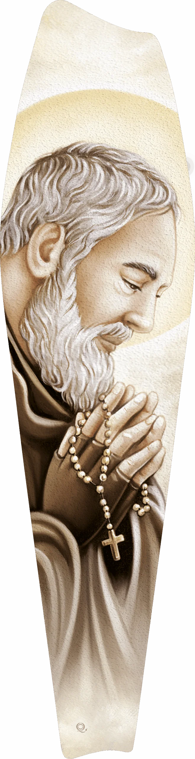 Pannello in legno materico Quadri&Quadri con bordo oro Padre Pio