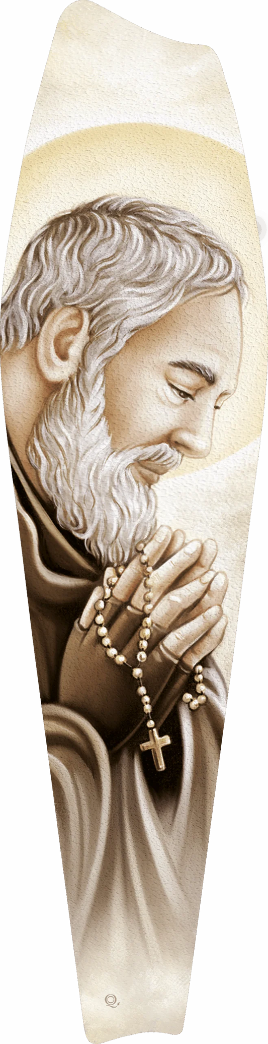 Pannello in legno materico Quadri&Quadri con bordo oro Padre Pio