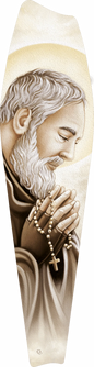 Pannello in legno materico Quadri&Quadri con bordo oro Padre Pio